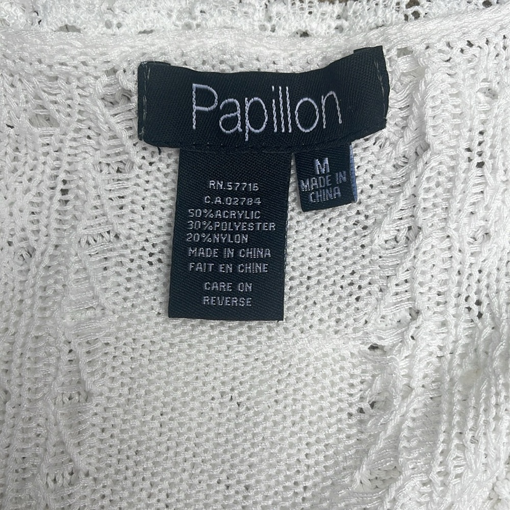 Romantic White Lace Knit Button Cardigan Cottagecore Feminine M - Picture 5 of 8